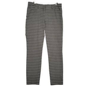 LAFAYETTE 148 Gray Geometric Mid Rise Ankle Stretch Pants Career Office SIZE 4